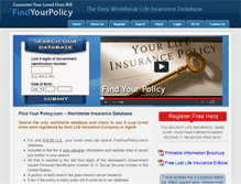 Tablet Screenshot of findyourpolicy.com